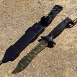 Defender Xtreme Gold 12" Hunting Knife with Sheath Stainless 3CR13 Steel Knife