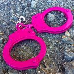 Defender Double Lock Carbon Steel Handcuffs Hot Pink Police Quality