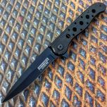 7" Black Folding Spring Assisted Knife Stainless Steel Tactical