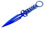 8" Defender Blue Skull Throwing Knife with Sheath