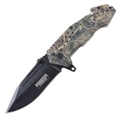 Defender-Xtreme 6.5" Spring Assisted Folding Knives With Belt Clip & Glass Breaker