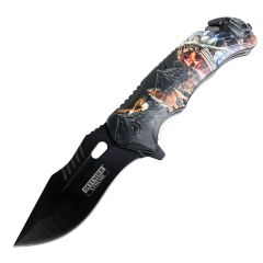 Defender-Xtreme 8.5" Chief of the Wild Spring Assisted Folding Knife Belt Clip