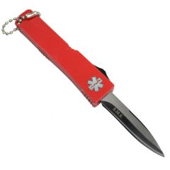 Defender Mini 5" KeyChain Knife Stainless Steel E Red Handle KeyChain Lock
