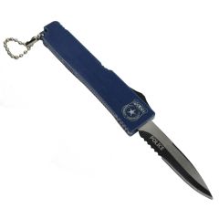 Defender Mini 5" KeyChain Knife Stainless Steel P Blue Handle KeyChain Lock