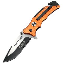 Defender Tactical 8" Spring Assisted Folding Knife 3CR13 Stainless Steel Orange