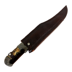 TheBoneEdge 22.5" Damascus Steel Hand Forged Sword Horn Handle Full Tang
