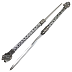 The Hidden Twin Sword 30" Staff Set Eagle Crystal Claw Handle Dacorative Sword