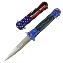 8.5" Spring Assisted Folding Knife Rescue Stainless Steel Unique Art Handle New