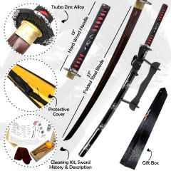 Defender-Xtreme 41" Samurai Katana Sword Collectible Handmade Swords Blk Silver