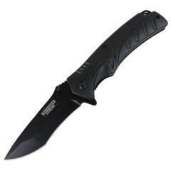 Defender-Xtreme 8.5" Black Spring Assisted Folding Knife Stainless Steel W/ Clip