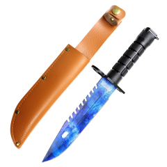 Defender-Xtreme 13" Blue Blade Abs Handle Survival Knife With Sheath 
