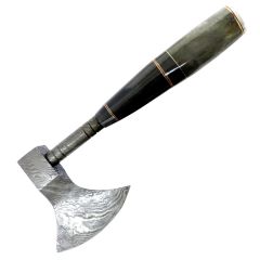 TheBoneEdge 22.5" Custom Handmade Damascus Steel Throwing Axe Hatchet Wood Handle