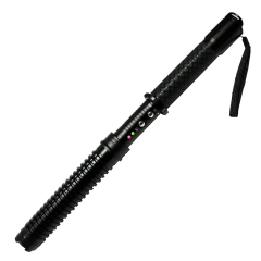16" Black Tactical  Stun Gun With LED Flash Light Case Rechargeable Safety Switch