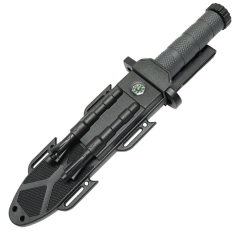 Defender-Xtreme 13" Survival Knife w/ Sheath Fire Starter Blade Sharpener Whistle