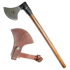 TheBoneEdge 19" Dull Finished Steel Blade Throwing Axe Wood Handle With Sheath