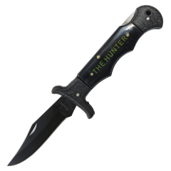 Defender-Xtreme 8.5" All Matte Black Sharp Blade Spring Assisted Folding Knife