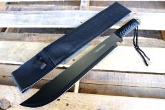 19" Ninja Black Machete Sword with Sheath