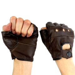Last Punch Brown Fingerless Sport Weight lifting Workout Gloves All Sizes S-XXL