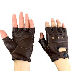 Last Punch Brown Fingerless Sport Weight lifting Workout Gloves All Sizes S-XXL