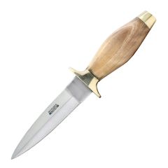 7" Wood Handle Hunting Knife Leather Sheath Boot Knife