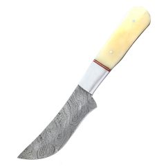 9" The Bone Edge Full Tang Damascus Knife with Bone Handle
