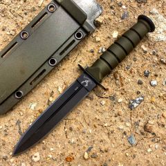 Green 6" Mini Survival Knife with Chain Holder & Sheath 