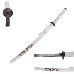 40.5" White Collectible Dragon Design Katana Samurai Sword Ninja Style