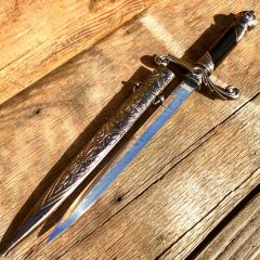 14.5" Stainless Steel Dagger Mongolian Style Dagger with Sheath 