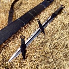 28" Defender Xtreme Ninja Sword and Throwing Knife Set with Sheath