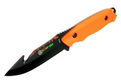 8" Zomb-War Gut Hook Hunting Knife with Sheath Orange 