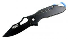 6.5" Defender Xtreme Spring Assisted Knife Black Mathe-Like Color with Key Chain Clip