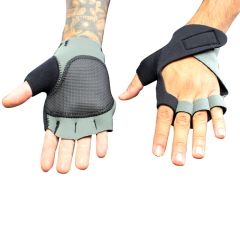 Perrini Black Fingerless Sport Gloves with Wrist Strap (with Thumb Padding)