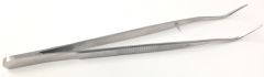 6" Dental Fine Point Tweezers Curved Ribbed Stainless Steel  Good Quality