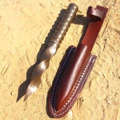TheBoneEdge 10" Custom Handmade Full Tang Damascus Kris Blade Hunting Knife with Sheath