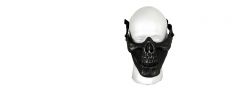 SAC-104S Tactical Skull Skeleton Half Mask for Airsoft in Black and Silver