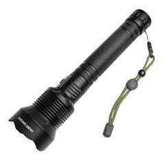 Hunt-Down High Powered Top Bright Focus Self-Defence 2000 Lumens Black Flashlight 