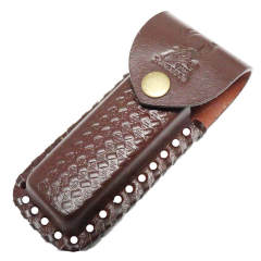 TheBoneEdge Brown 4" Leather Sheath For Folding Blade Pocket Knife Belt Loop