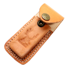 TheBoneEdge Camel Color 5" Leather Pouch For Folding Blade Pocket Knife Belt Loop