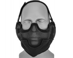 SAC-108B Metal Mesh Half Mask w/Ear Protection(BLACK)