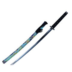 40" Blue Dragon Design Japanese Samurai Katana Sword With Display Stand