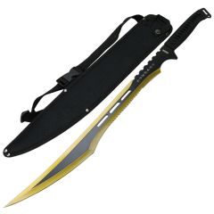 27" Gold Stainless 2 Tone Blade Sword with Sheath