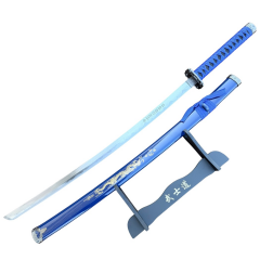 40" Blue Dragon Design Samurai Katana Sword With Display Stand