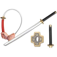 Defender High Quality Foam Samurai Sword 39" Black Handle with Brass Colored Fitting