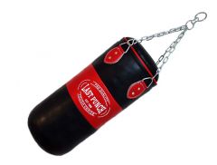 Heavy Duty Red & Black Filled Punching Bag - Large With Chains