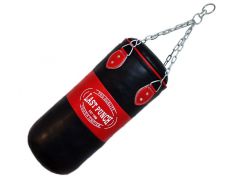 Heavy Duty Red & Black Filled Punching Bag - Medium With Chains