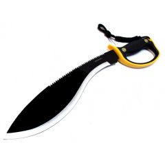 20" Black & Silver Machete with A Black Yellow Handle & Sheath